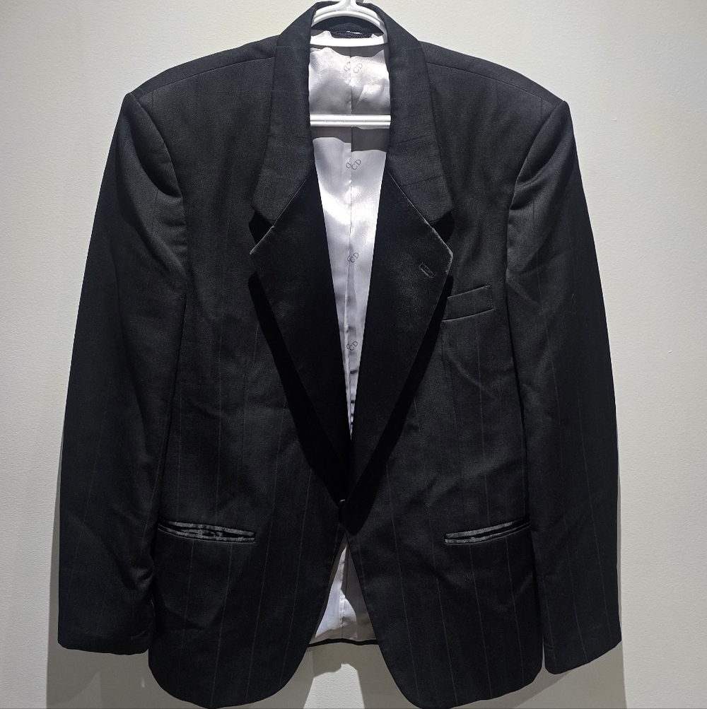 Dior Vintage Black-Striped Suit Jacket 40R